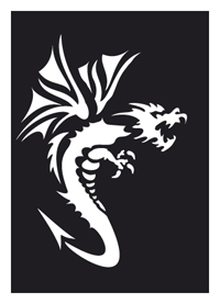 Tattoo-Schablone Drache 2/ NETTOPREIS!