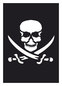 Tattoo-Schablone Pirat/ NETTOPREIS!